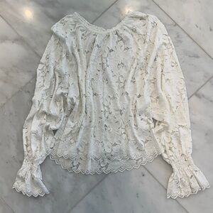 Free PeopleElegant Ivory Lace White Blouse